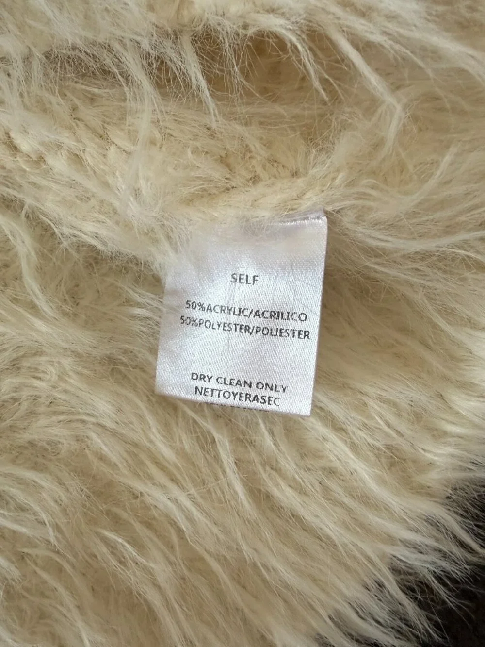 Adora NWT Ivory Luxe Faux Fur Eyelash Boat Neck Oversized Soft Cozy Sweater